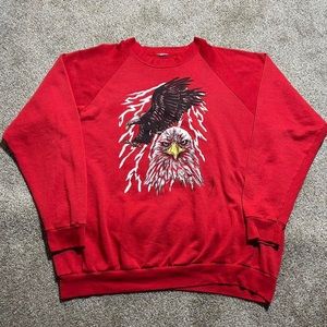 Vintage 1990s American Eagle lighting bolts Animal Nature Crewneck Sweatshirt